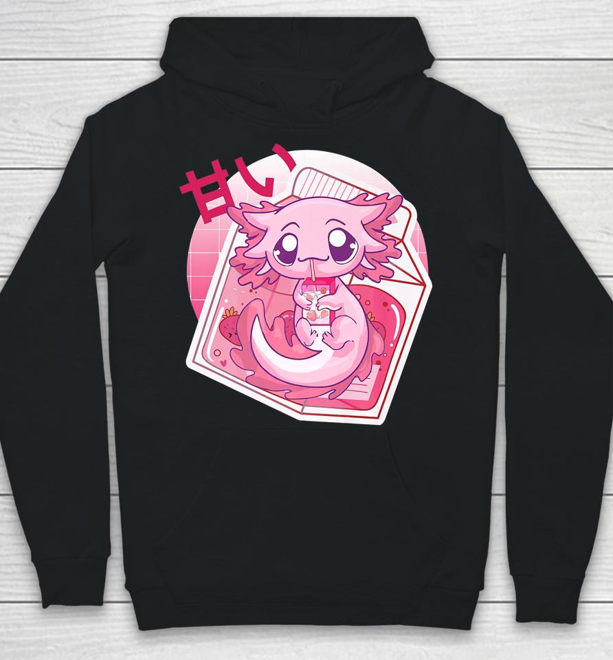 Axolotl Pastel Goth Strawberry Milk Shake Anime Japanese Hoodie