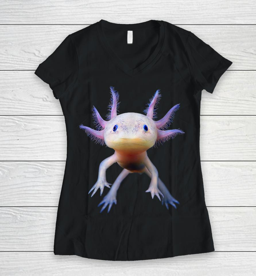 Axolotl Women V-Neck T-Shirt