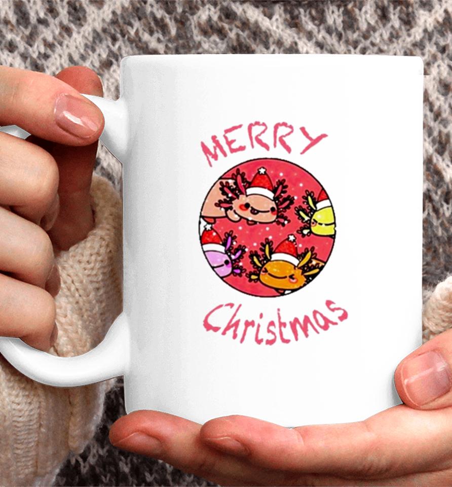 Axolotl With Santa Hat Christmas Coffee Mug