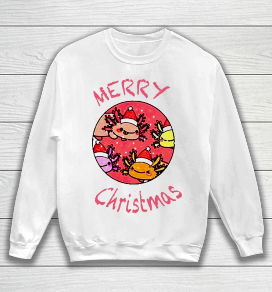 Axolotl With Santa Hat Christmas Sweatshirt