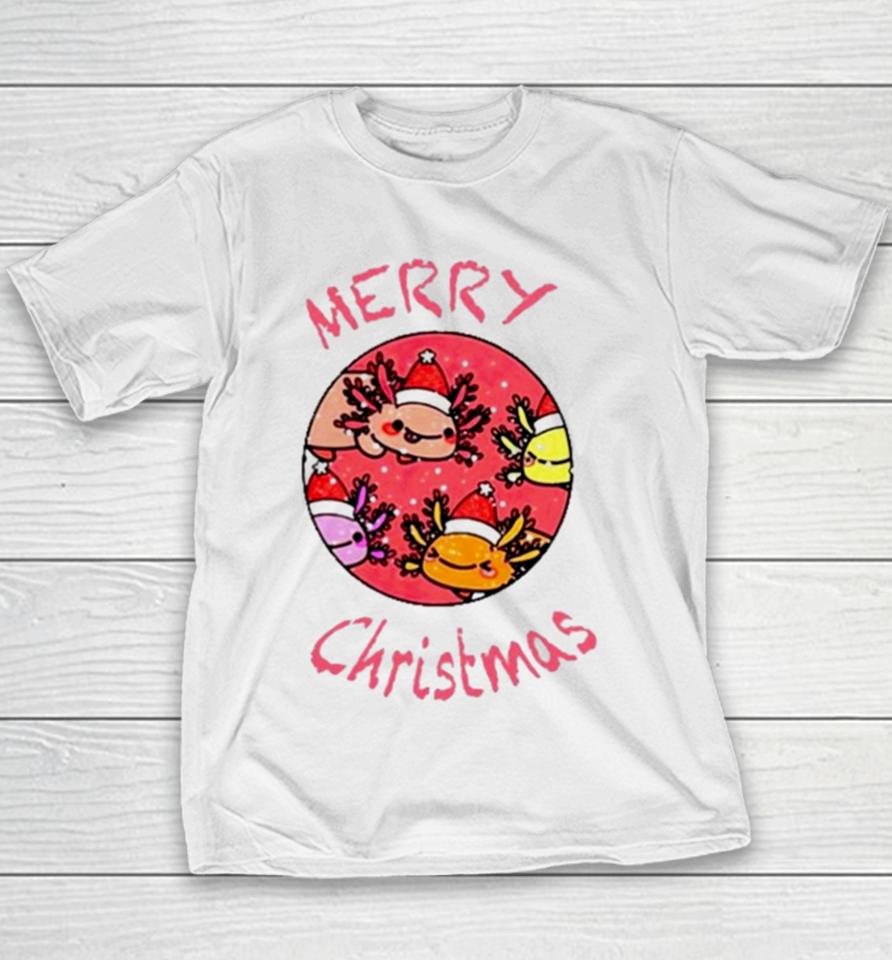 Axolotl With Santa Hat Christmas Youth T-Shirt