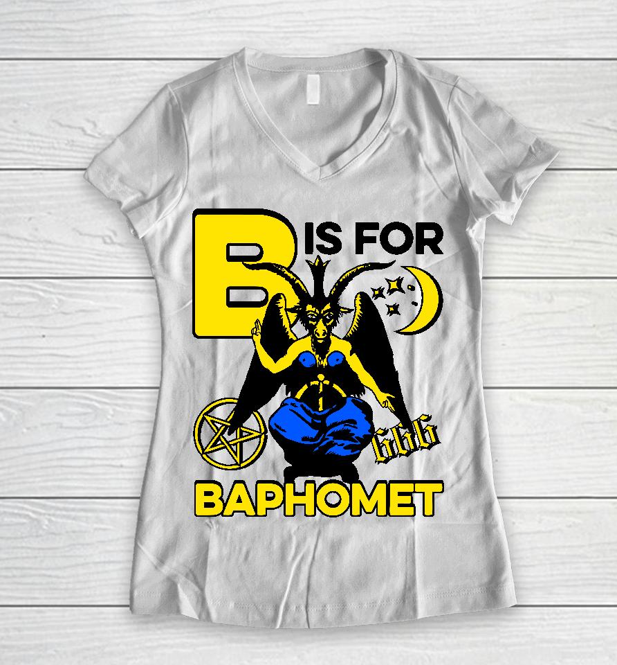 B Is For Baphomet Women V-Neck T-Shirt