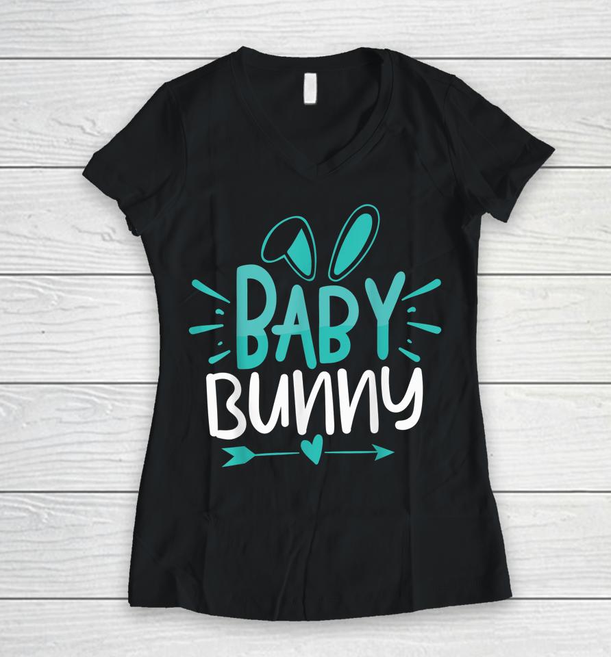 Baby Bunny Easter Women V-Neck T-Shirt