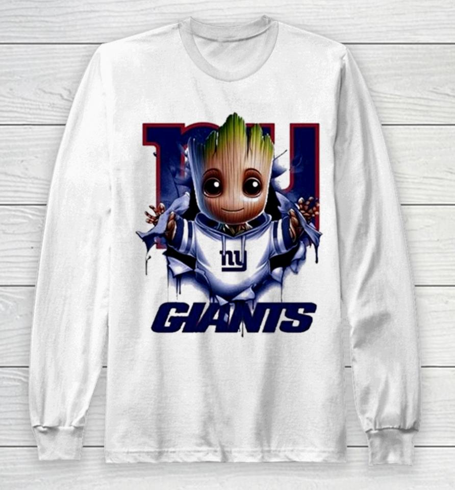 Baby Groot Blood Inside Me New York Giants 2024 Long Sleeve T-Shirt