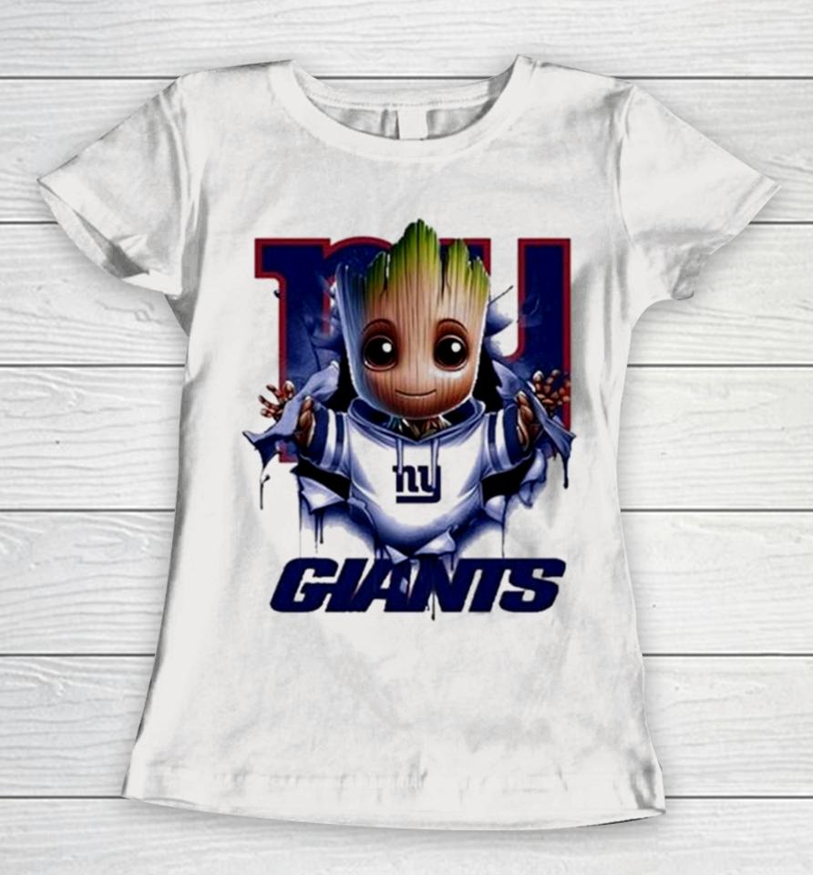 Baby Groot Blood Inside Me New York Giants 2024 Women T-Shirt