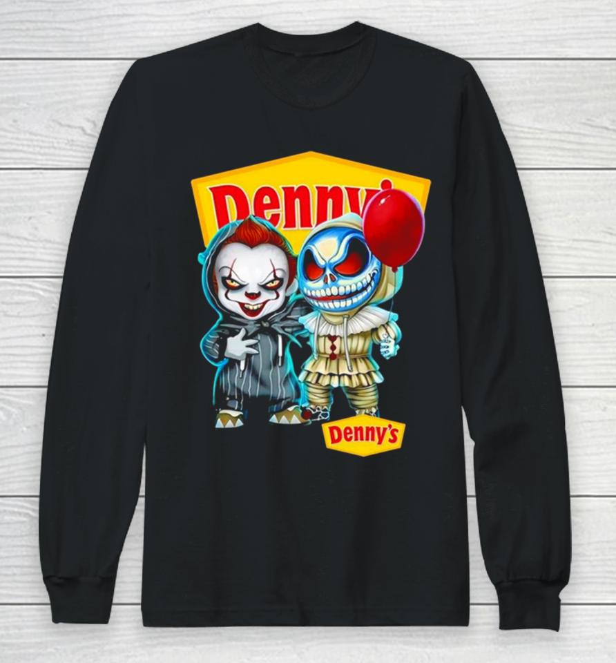 Baby Jack Skellington And Baby Pennywise Denny’s Halloween Long Sleeve T-Shirt