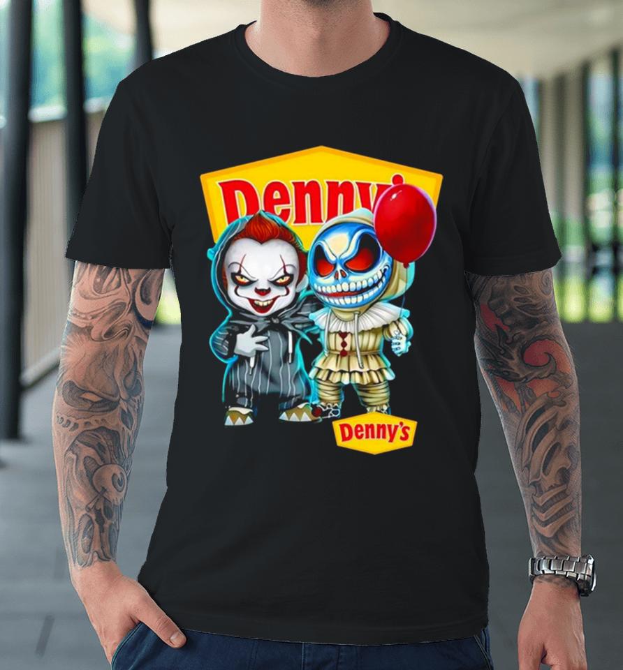 Baby Jack Skellington And Baby Pennywise Denny’s Halloween Premium T-Shirt
