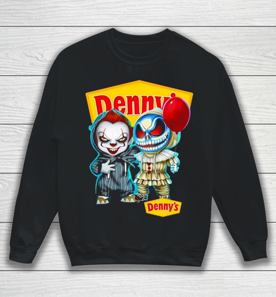 Baby Jack Skellington And Baby Pennywise Denny’s Halloween Sweatshirt