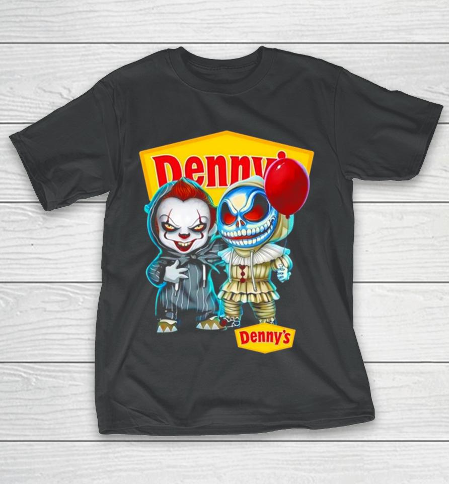 Baby Jack Skellington And Baby Pennywise Denny’s Halloween T-Shirt