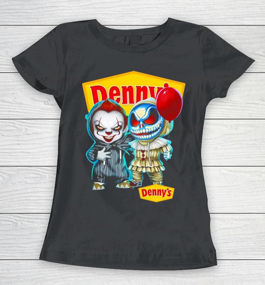 Baby Jack Skellington And Baby Pennywise Denny’s Halloween Women T-Shirt