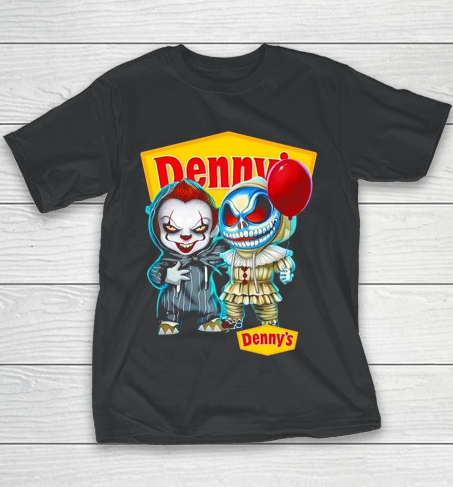Baby Jack Skellington And Baby Pennywise Denny’s Halloween Youth T-Shirt