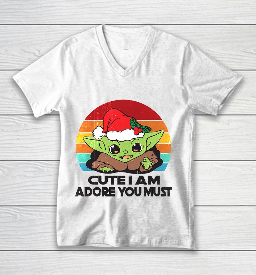 Baby Yoda Cute I Am Adore You Must , Baby Yoda Unisex V-Neck T-Shirt