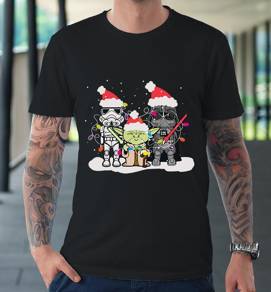 Baby Yoda &Amp; Darth Vader Christmas Premium T-Shirt