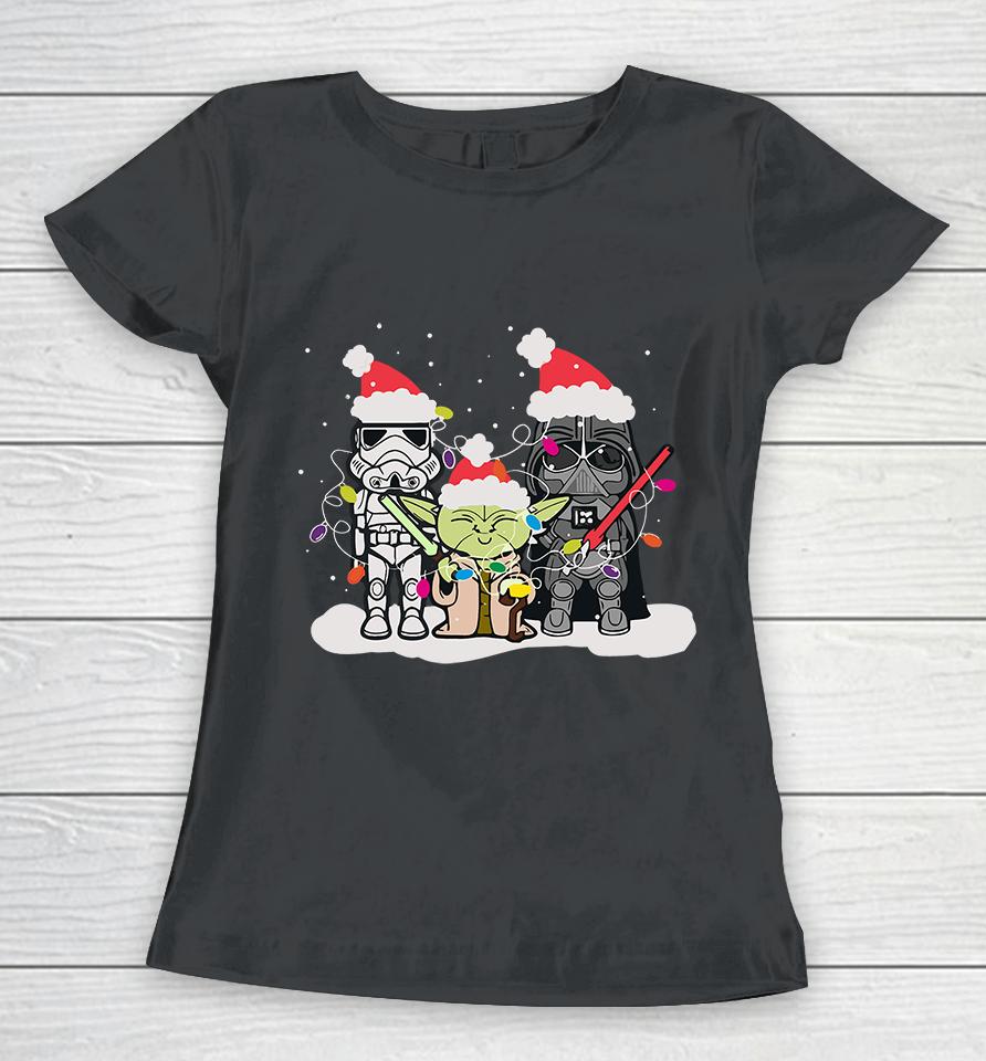 Baby Yoda &Amp; Darth Vader Christmas Women T-Shirt
