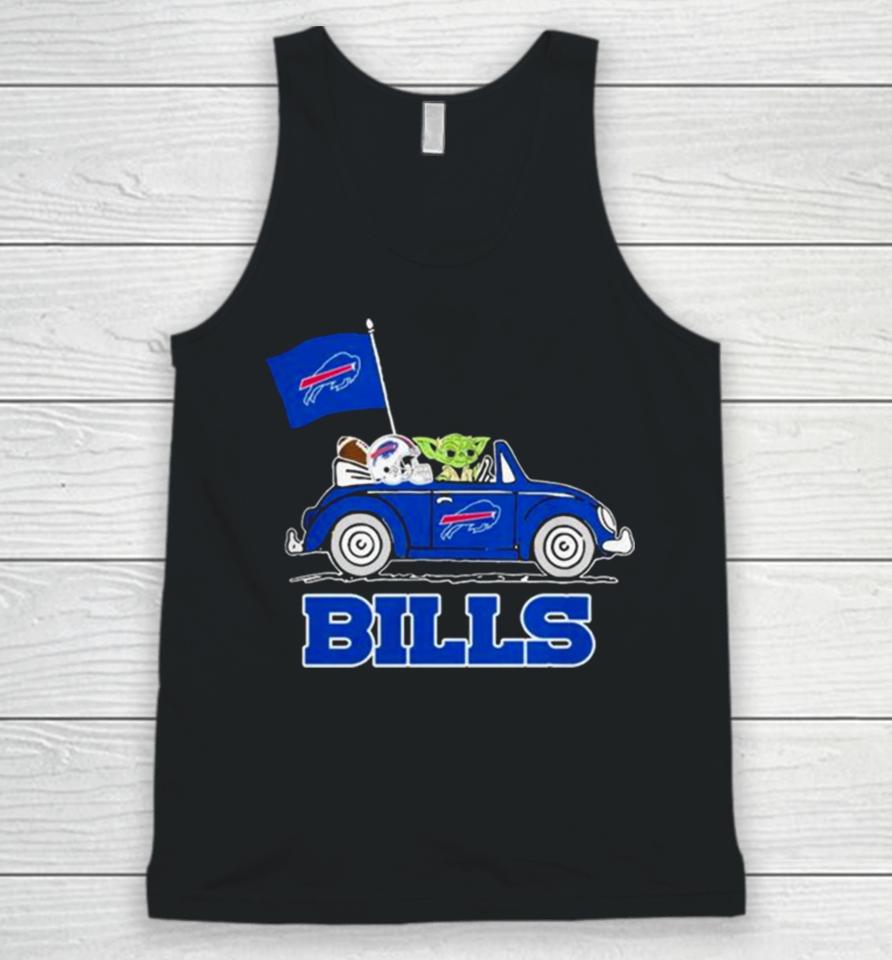 Baby Yoda Drive A Car Buffalo Bills Football Flag Logo Unisex Tank Top