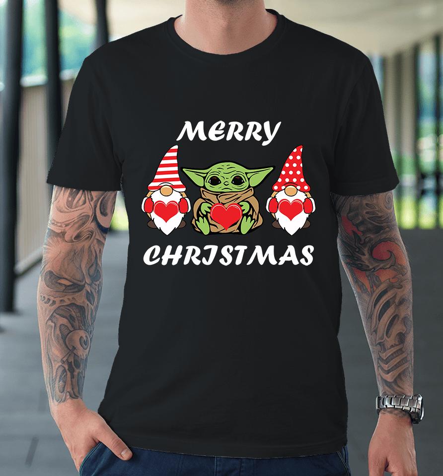 Baby Yoda Gnomes Merry Christmas , Baby Yoda Christmas Premium T-Shirt