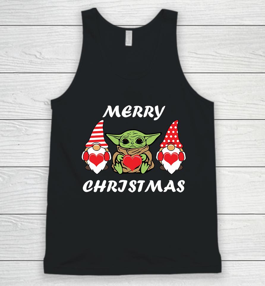 Baby Yoda Gnomes Merry Christmas , Baby Yoda Christmas Unisex Tank Top