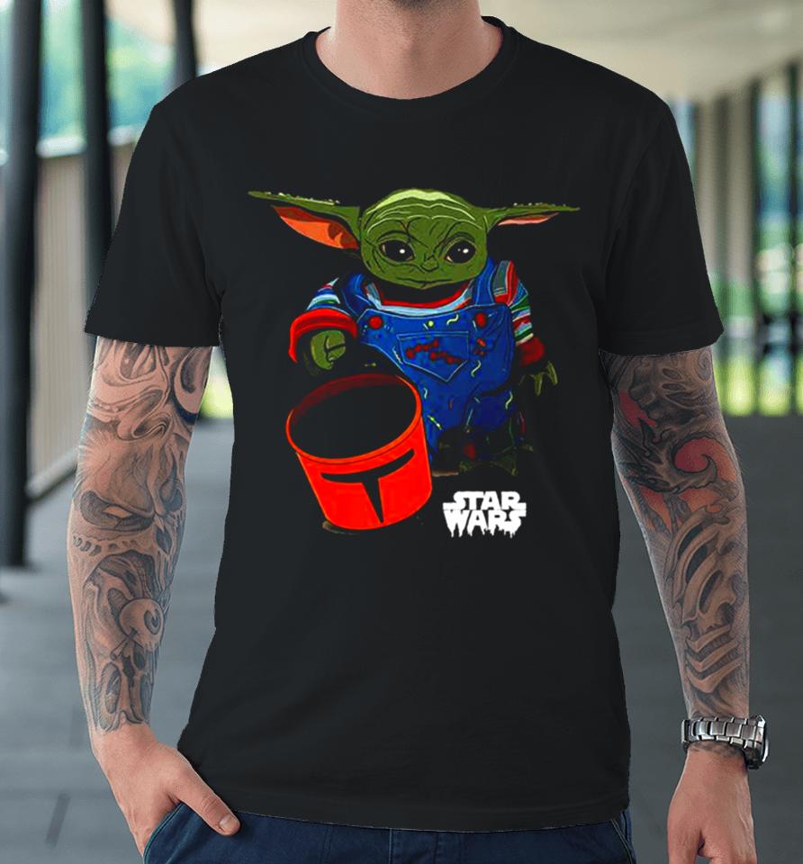 Baby Yoda Grogu Goes Trick Or Treating Halloween 2023 Star Wars Mandalorian Premium T-Shirt