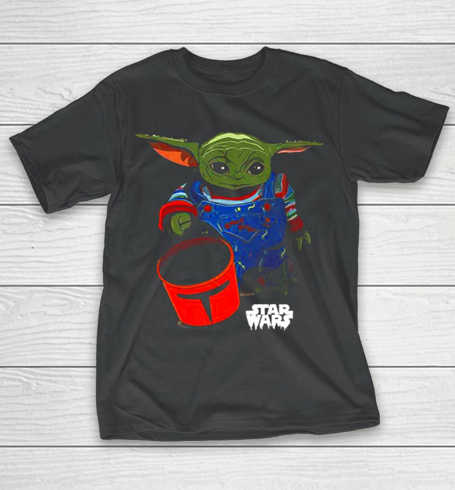Baby Yoda Grogu Goes Trick Or Treating Halloween 2023 Star Wars Mandalorian T-Shirt