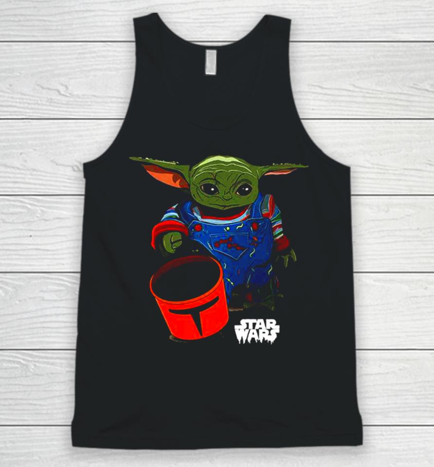 Baby Yoda Grogu Goes Trick Or Treating Halloween 2023 Star Wars Mandalorian Unisex Tank Top