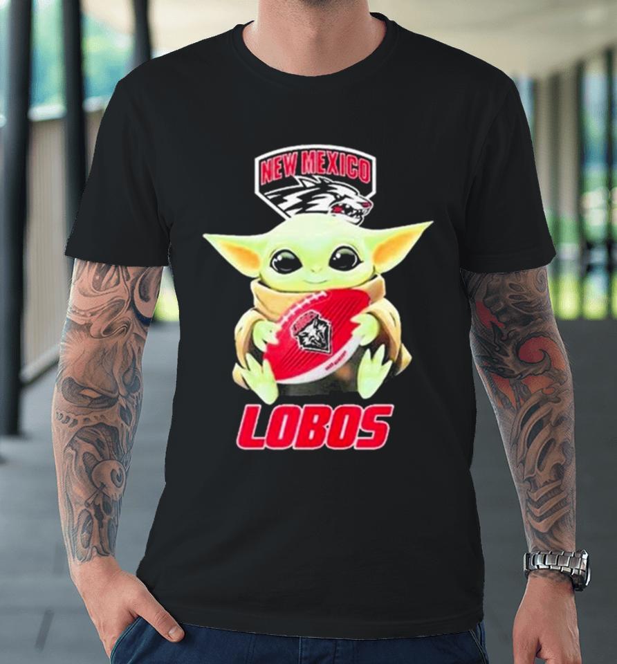 Baby Yoda Hug Rugby New Mexico Lobos 2024 Premium T-Shirt