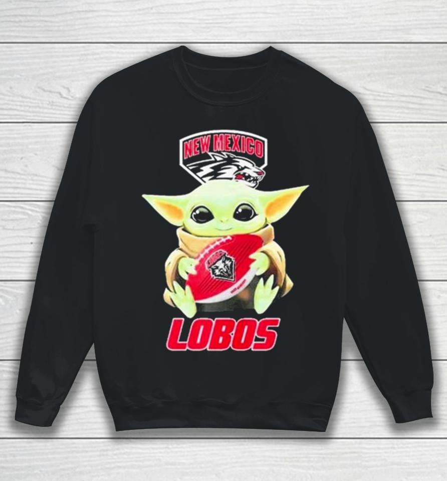 Baby Yoda Hug Rugby New Mexico Lobos 2024 Sweatshirt