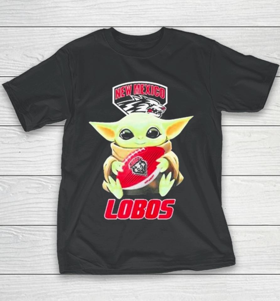 Baby Yoda Hug Rugby New Mexico Lobos 2024 Youth T-Shirt