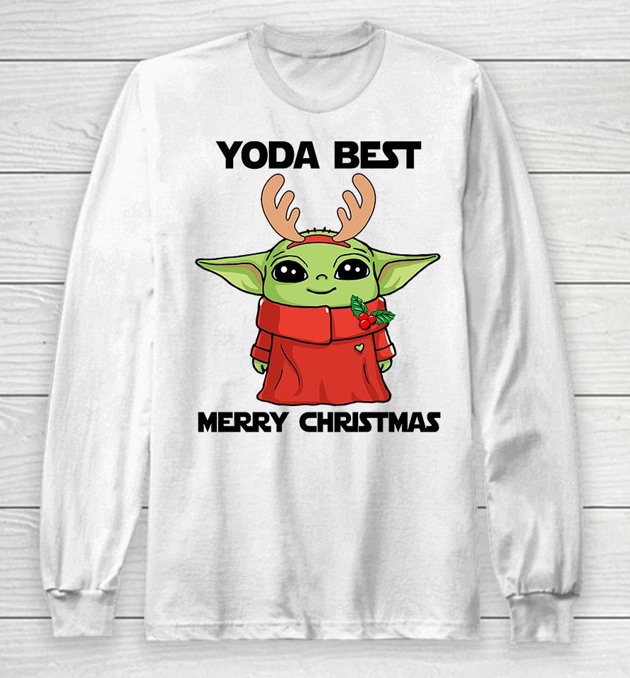 Baby Yoda Merry Christmas , Baby Yoda Christmas Long Sleeve T-Shirt
