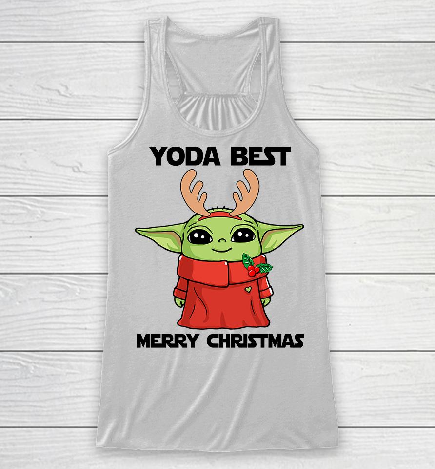 Baby Yoda Merry Christmas , Baby Yoda Christmas Racerback Tank