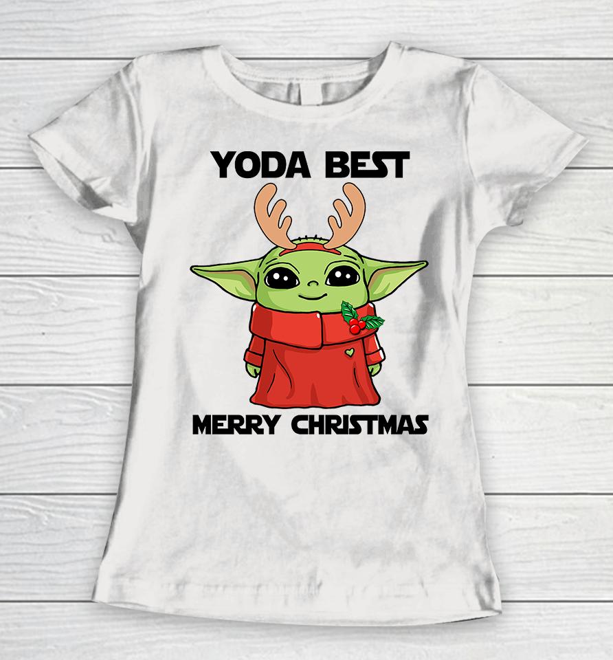 Baby Yoda Merry Christmas , Baby Yoda Christmas Women T-Shirt