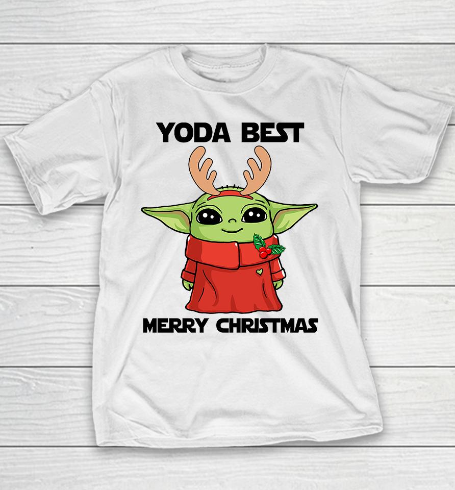 Baby Yoda Merry Christmas , Baby Yoda Christmas Youth T-Shirt