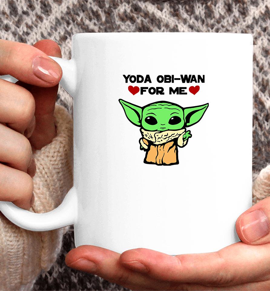Baby Yoda Obi Wan For Me Heart Green Face, Valentines Day Gifts For Husband, Boyfriend, Wife, Girlfriend Funny Coffee Mug