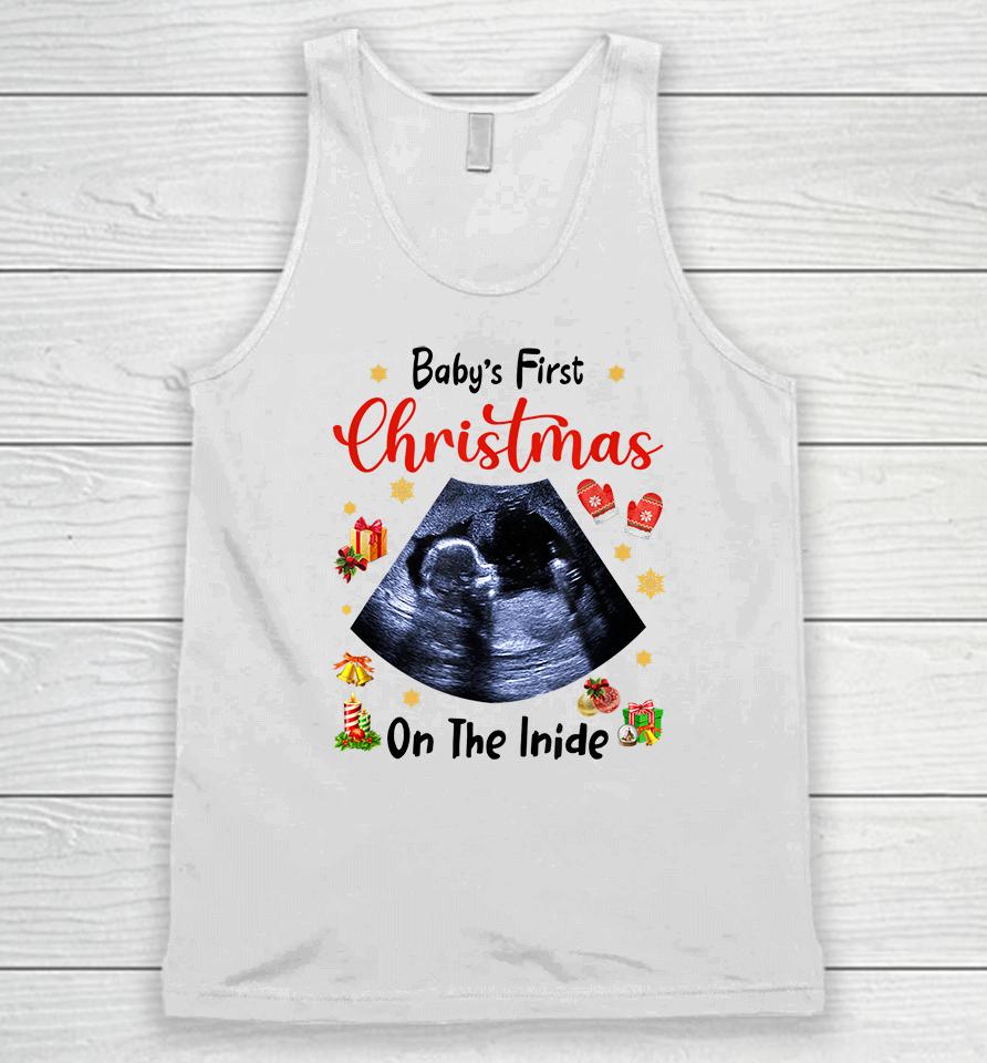 Baby's First Christmas On The Inside Pregnancy Christmas Unisex Tank Top