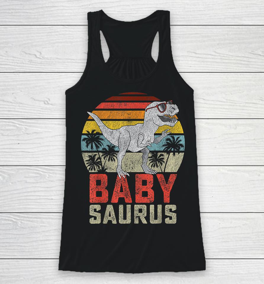 Babysaurus T Rex Dinosaur Baby Saurus Racerback Tank