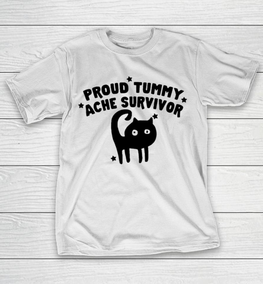 Back Cat Proud Tummy Ache Survivor T-Shirt