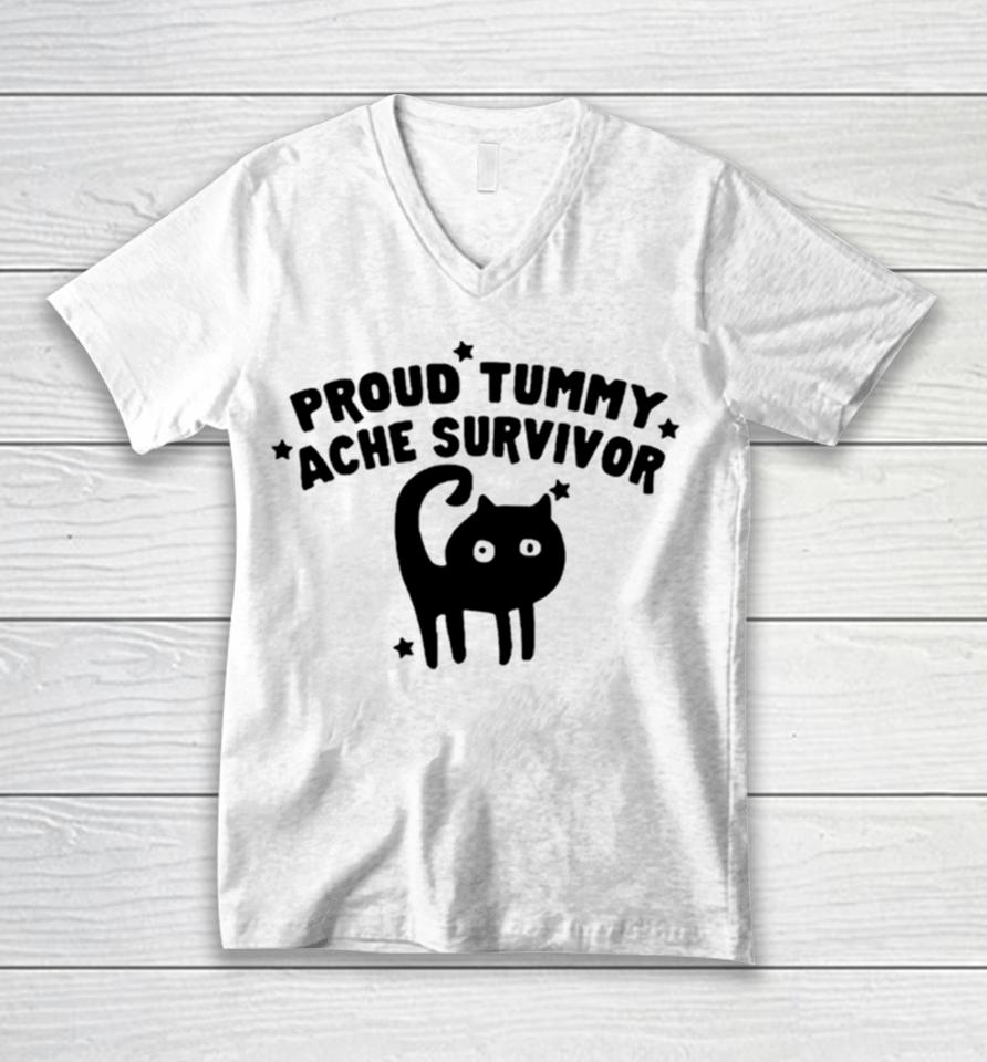 Back Cat Proud Tummy Ache Survivor Unisex V-Neck T-Shirt