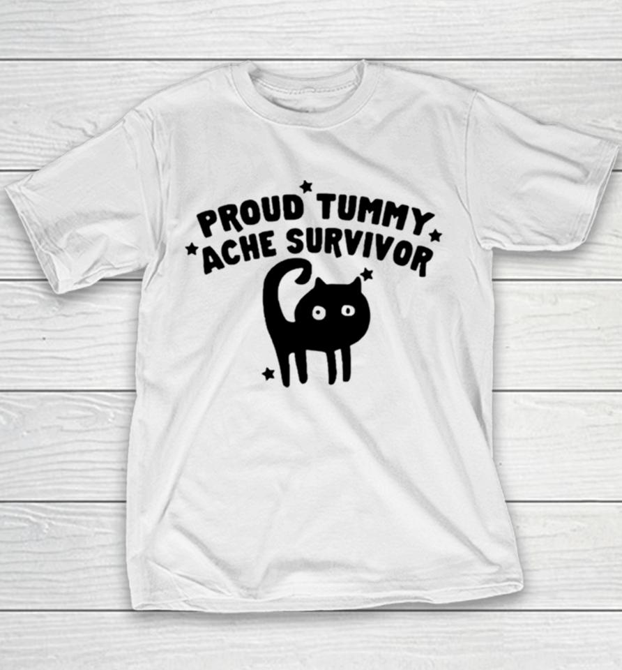 Back Cat Proud Tummy Ache Survivor Youth T-Shirt