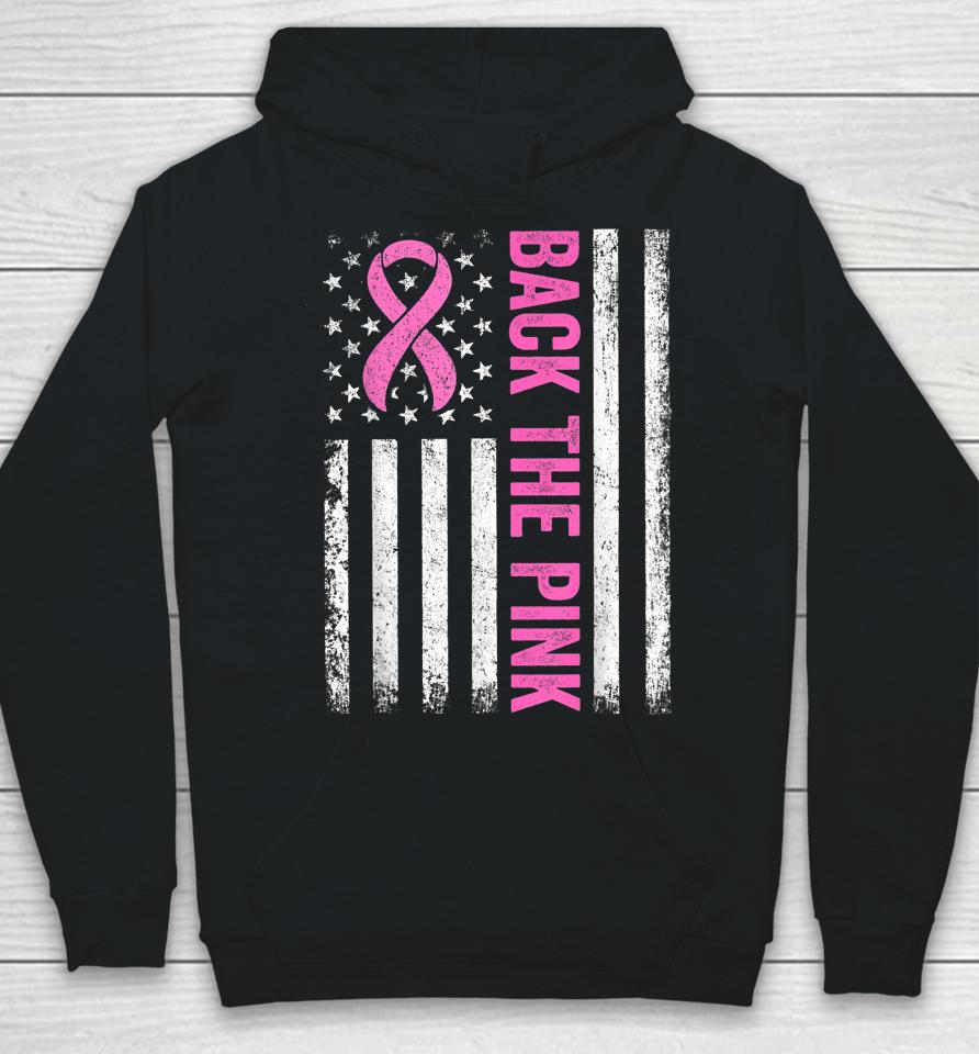 Back The Pink Breast Cancer Awareness Flag Hoodie
