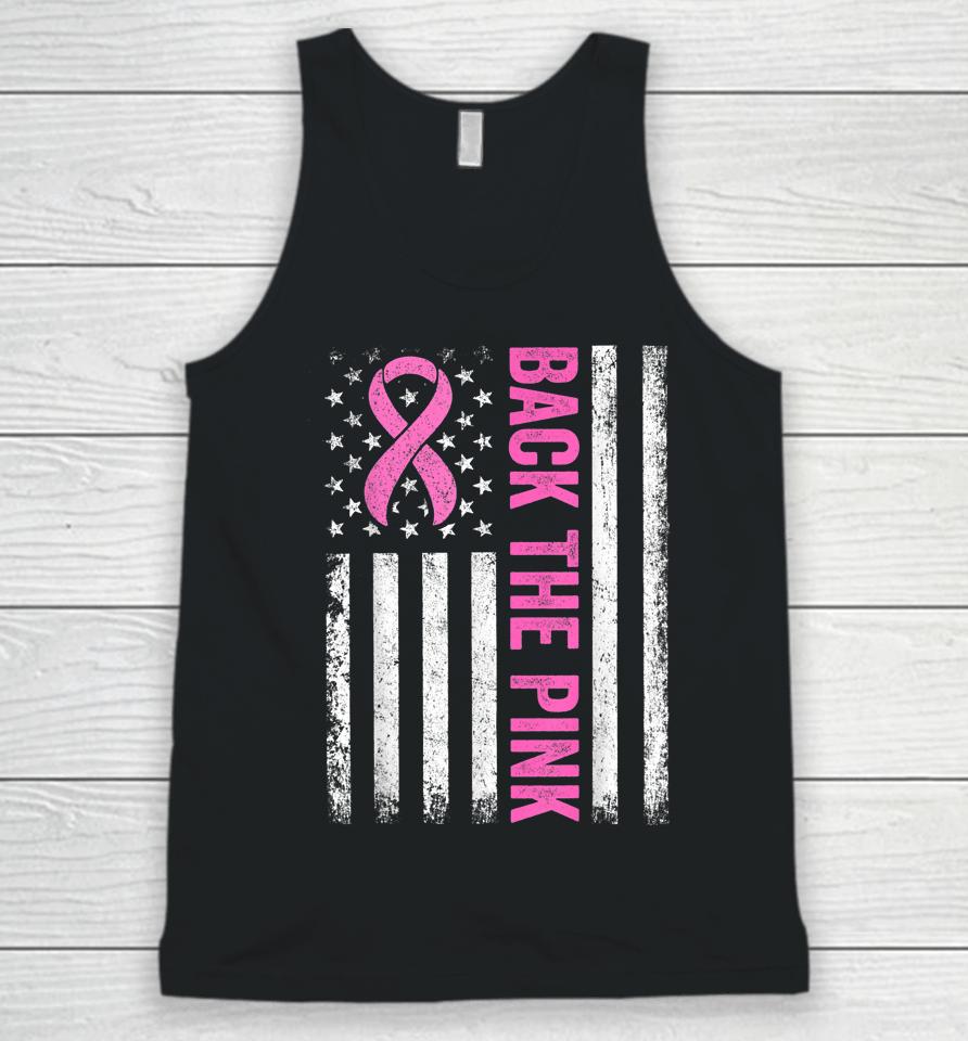 Back The Pink Breast Cancer Awareness Flag Unisex Tank Top