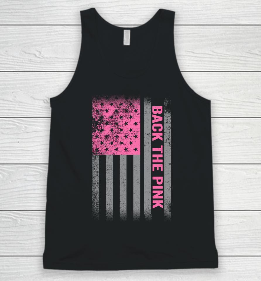 Back The Pink Breast Cancer Awareness Flag Unisex Tank Top
