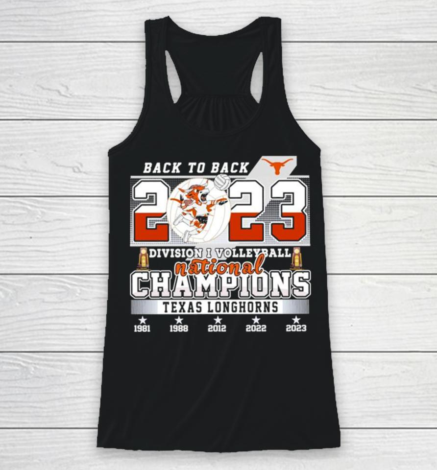 Back To Back 2023 Ncaa Division I Volleyball National Champions Texas Longhorns Racerback Tank