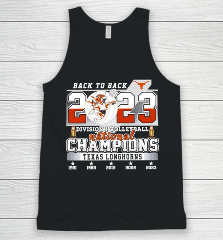 Back To Back 2023 Ncaa Division I Volleyball National Champions Texas Longhorns Unisex Tank Top
