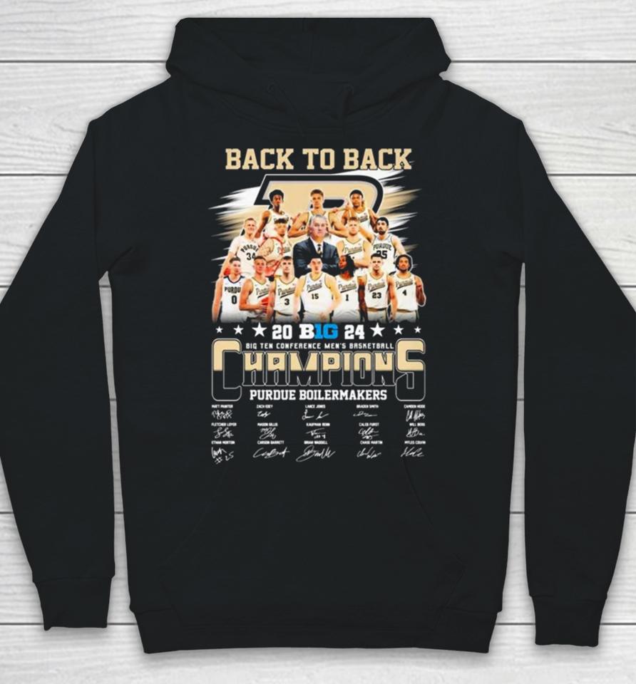 Back To Back 2024 Big Ten Conference Men’s Basketball Champions Purdue Boilermakers Signatures Hoodie