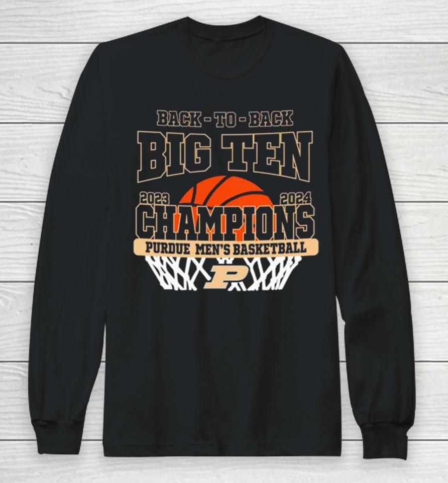 Back To Back Big Ten Champions Purdue Boilermakers Basketball Long Sleeve T-Shirt