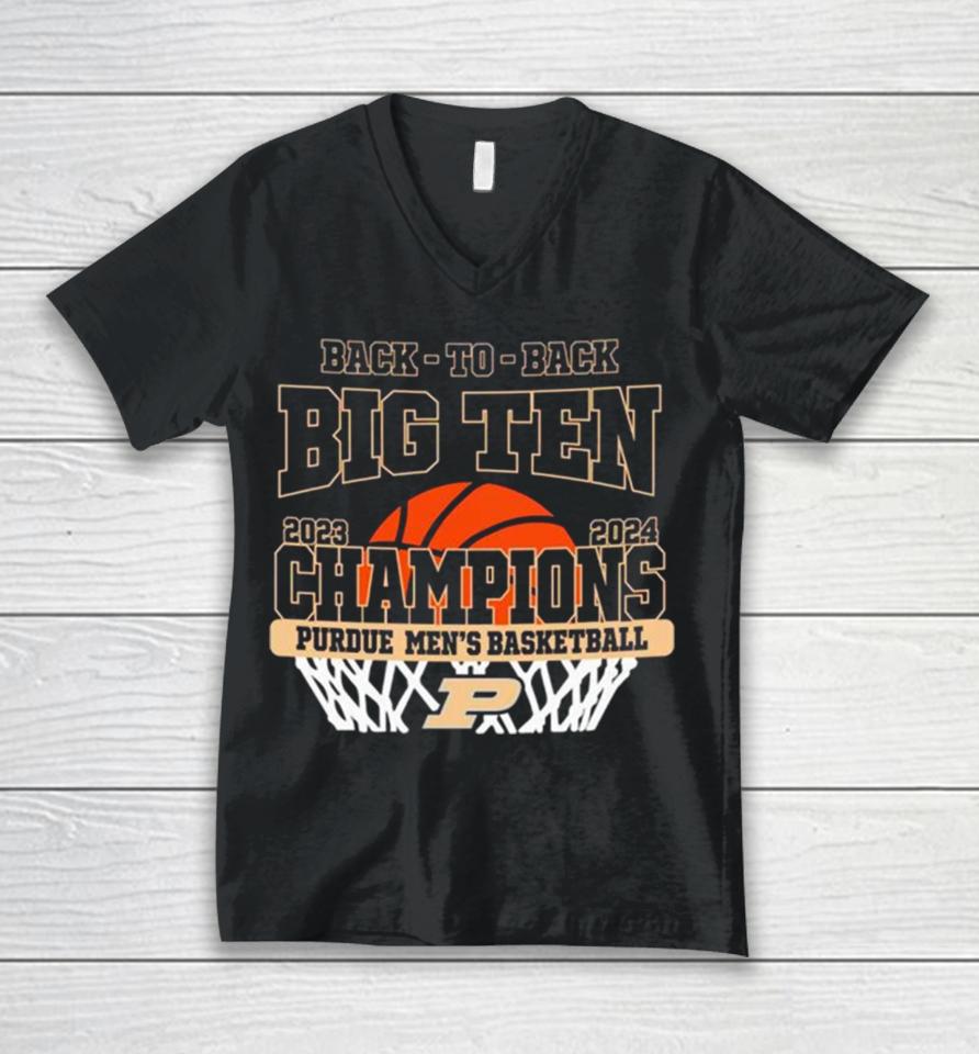 Back To Back Big Ten Champions Purdue Boilermakers Basketball Unisex V-Neck T-Shirt
