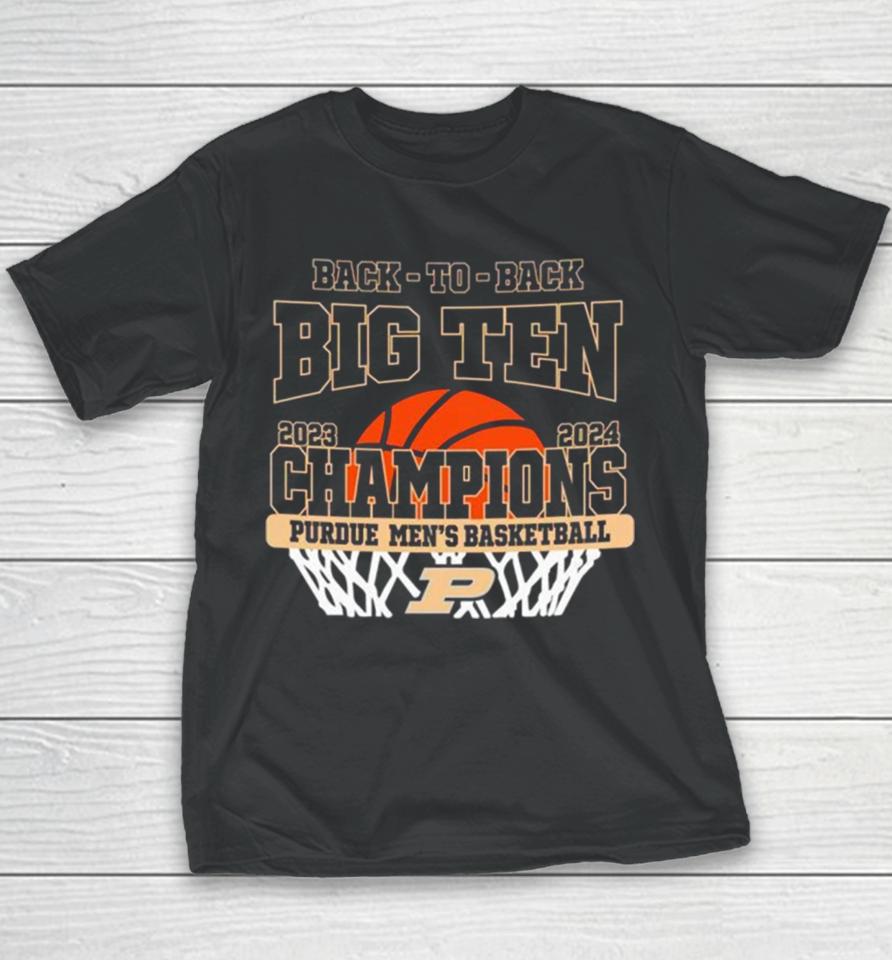 Back To Back Big Ten Champions Purdue Boilermakers Basketball Youth T-Shirt