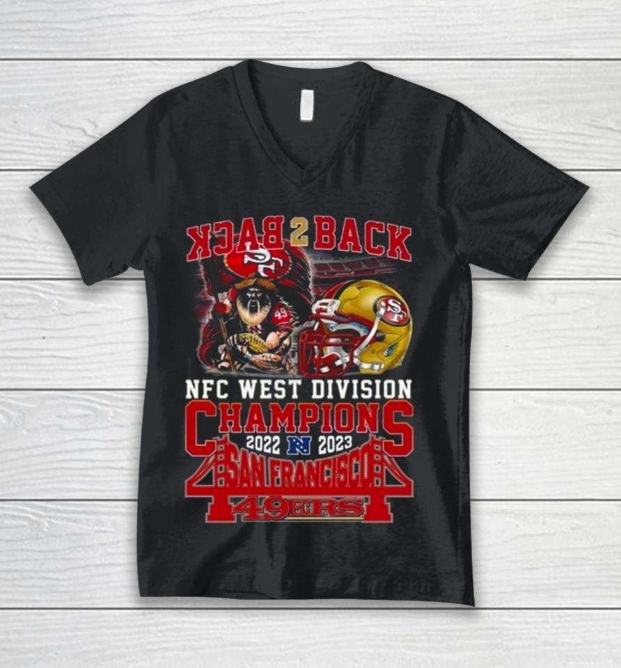 Back To Back Nfc West Division Champions 2022 – 2023 San Francisco 49Ers Unisex V-Neck T-Shirt