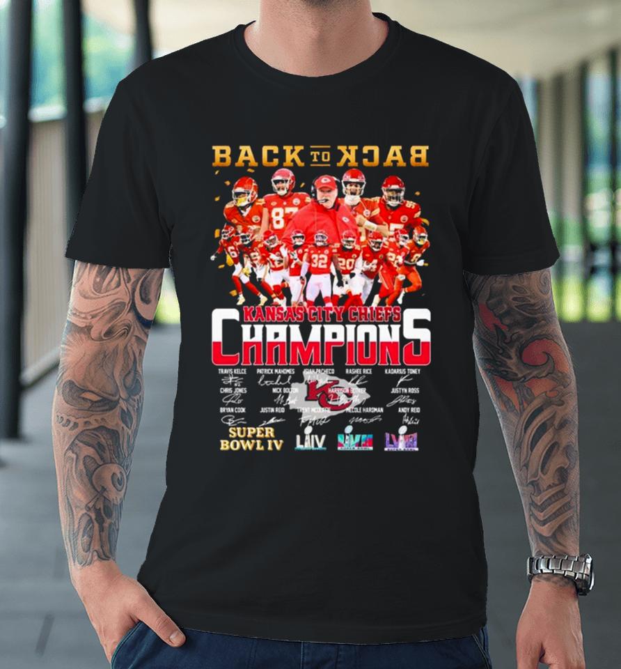 Back To Back Super Bowl Champions Kansas City Chiefs Super Bowl Lviii Lvii Premium T-Shirt