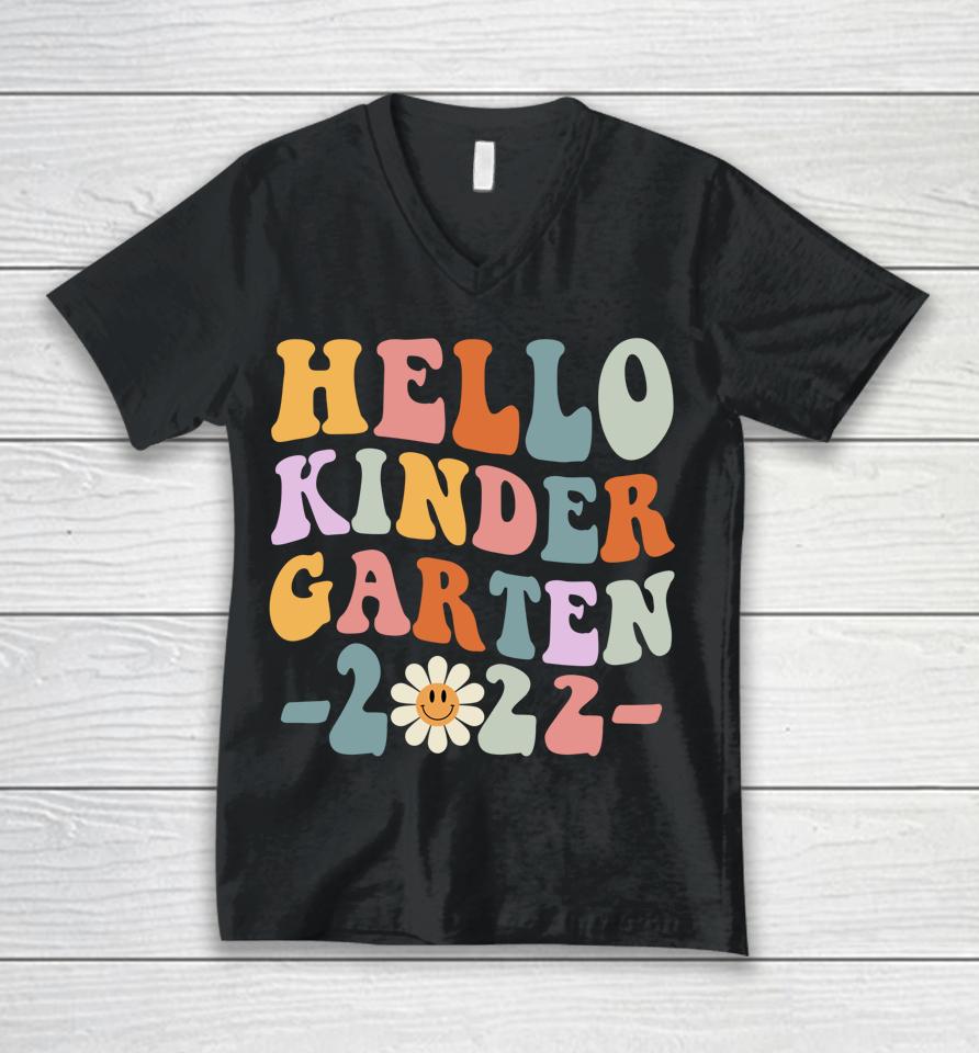 Back To School Hello Kindergarten Squad Teachers &Amp; Students Unisex V-Neck T-Shirt