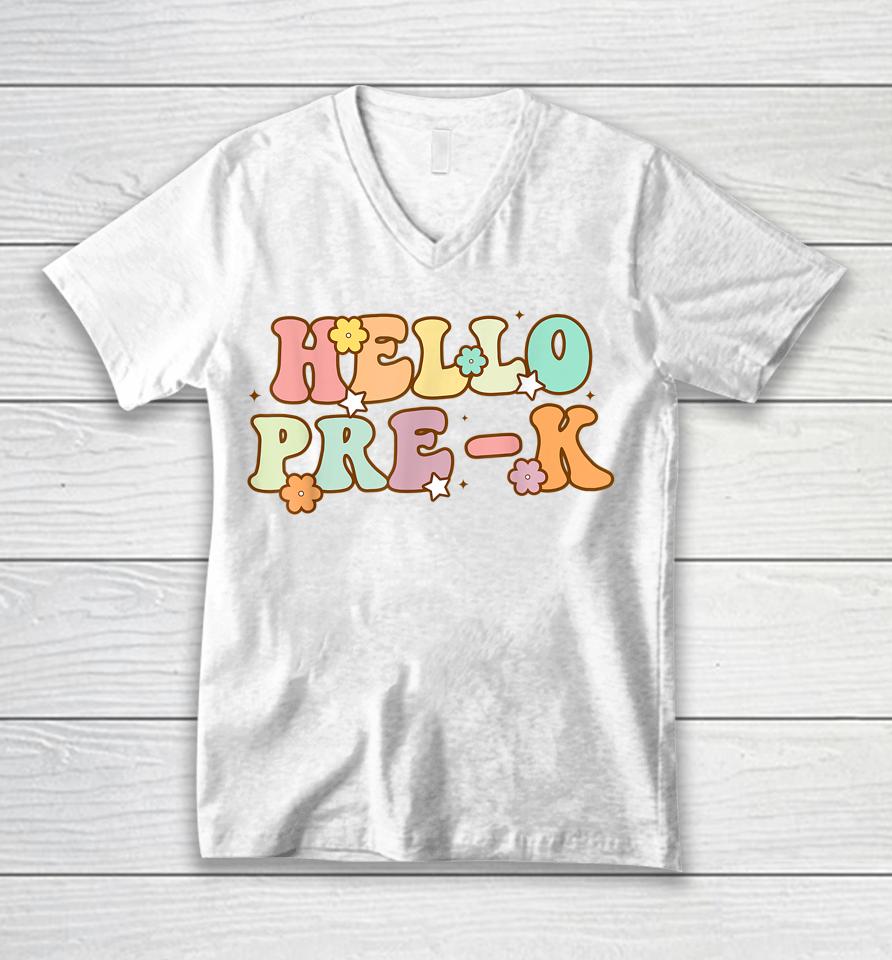 Back To School Hello Preschool Pre-K Unisex V-Neck T-Shirt